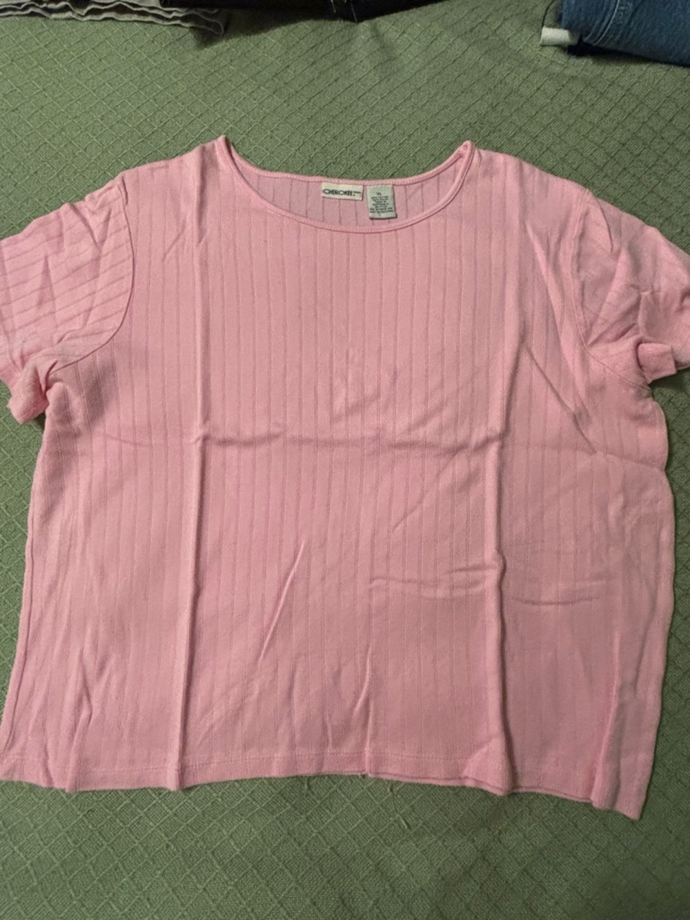 Cherokee Ladies Pink and Coral Short Sleeve Tops - 2-Pack - Picture 3 of 3